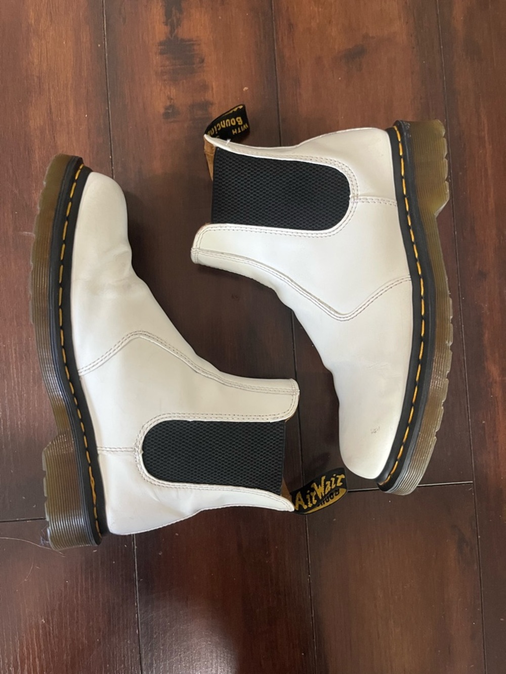 Dr. Martens White Leather Chelsea Boots Womens Size 8